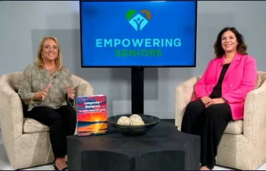 Empowering Seniors Episode 601 with Katherine Abrose and Karina Loyo Ph.D. talking about the Longevity Blueprint for Health, Wealth and Purpose
